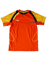 李寧2014湯尤杯比賽服 AAYJ019-4 橘色羽毛球T恤（湯尤杯國羽戰袍）