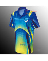 蝴蝶乒乓球服/短袖 HW259-0311 彩藍黃色 速干、吸汗