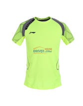 李寧AAYJ019-3男款熒光亮綠比賽上衣 2014湯尤杯國家隊戰衣