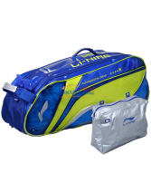 李寧ABJJ058-3六只裝亮藍黃LOGO羽毛球包（2014湯尤杯使用）