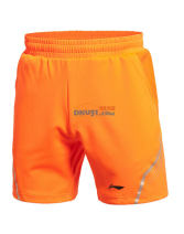 李寧 蘇迪曼杯羽毛球比賽短褲 AAPK075-3（熒光橙款）