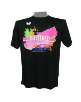 BUTTERFLY蝴蝶 BWH-815-02 黑色款乒乓球服 圓領(lǐng)T恤
