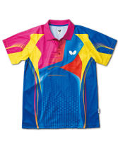 蝴蝶2016新款男女款乒乓球服 運動服 BWH-267-0318（粉藍黃款）