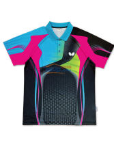 蝴蝶 BWH-267-1-1402 乒乓球服短袖（藍(lán)粉黑款）男女款