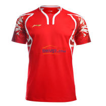 李宁2016里约奥运会羽毛球服 男款AAYL131-1 火焰红色