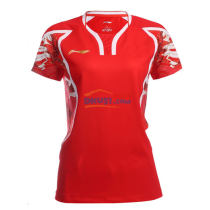 李宁 AAYL124-1 里约奥运国家队女款羽毛球服 火焰色