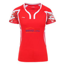 李宁LINING AAYL104-1 焰红款 奥运会女款羽毛球服TD版