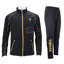 TIBHAR挺拔 01806A 黑金色秋冬款乒乓球服 上衣/长裤