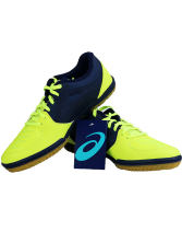 ASICS亞瑟士乒乓球鞋1073A002-750 锃黃靚藍 專業乒乓球鞋 賽場亮點