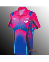 蝴蝶乒乓球運(yùn)動(dòng)服 BHW259-1803 新款炫彩短袖 玫紅藍(lán)色