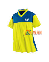 Butterfly蝴蝶黃藍色乒乓球T恤 BWH-830 運動球服  透氣速干，雞心領！