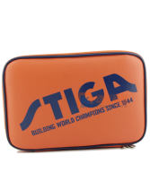 斯蒂卡乒乓球方形拍套 CP-5W81 橘色款 ?皮革雙層拍包  高端、大氣、上檔次