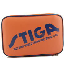 斯蒂卡乒乓球方形拍套 CP-5W81 橘色款 ​皮革双层拍包  高端、大气、上档次