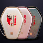 TIBHAR挺拔亮皮脸谱硬质乒乓球拍包 大容量乒乓球葫芦拍盒