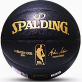 斯伯丁篮球全颗粒76-606Y成人室内外7号比赛耐磨用球PU皮黑金