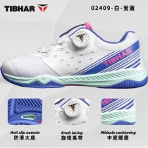 TIBHAR挺拔梦想2.0成人款乒乓球鞋 旋扣鞋带男女同款专业防滑耐磨乒乓运动鞋 02409 白宝蓝