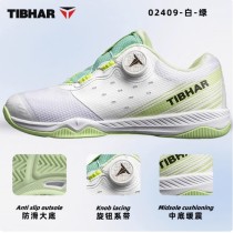 TIBHAR挺拔梦想2.0 男女专业乒乓球鞋 旋扣鞋带 防滑耐磨运动鞋 02409 白绿色